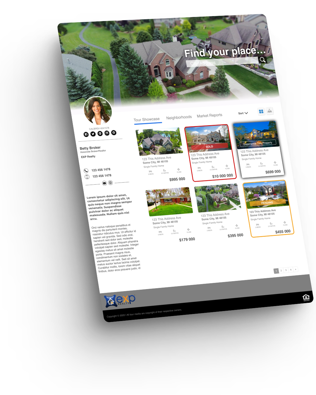 property landing page real estate agents